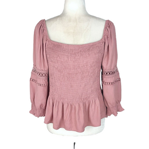 Blashe pink smocked blouse